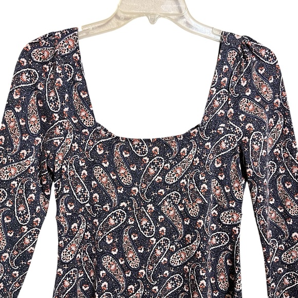 Boden Boho Paisley Milkmaid Dress 6 Stretch Empire Waist Sweetheart Neckline - Picture 4 of 6